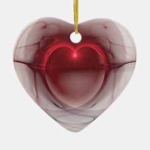 Heart Shaped Lighted Heart Ceramic Tree Decoration
