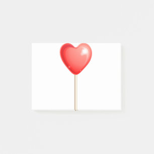heart shaped lollipop post-it notes