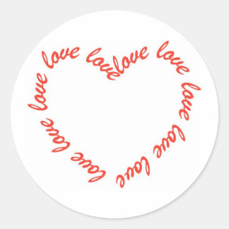 Heart Shaped Love Classic Round Sticker