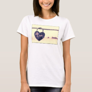 Heart Shaped Love Padlock Attached to a Rope T-Shirt