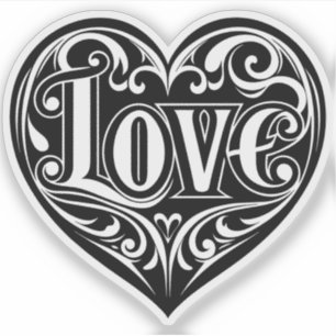 Heart Shaped Love vinyl sticker