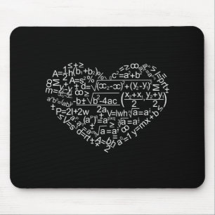Heart Shaped Maths Formulas T Shirt  Mouse Mat