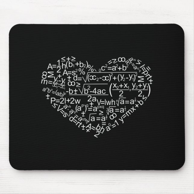 Heart Shaped Maths Formulas T Shirt  Mouse Mat (Front)