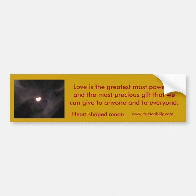 heart shaped moon bumper sticker (Front)
