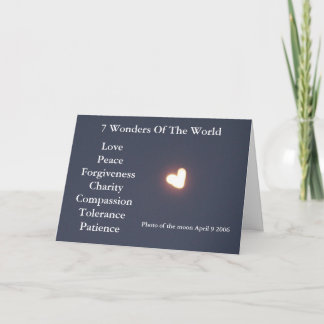 Heart shaped moon greeting card