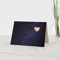 Heart Shaped Moon in the Starry Night Sky