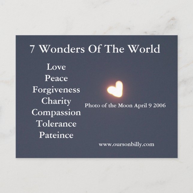 Heart shaped moon post card (Front)