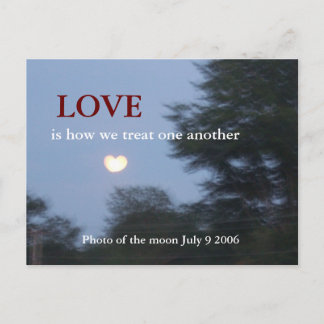 heart shaped moon post card