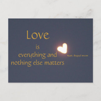heart shaped moon post card