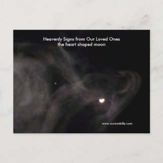 Heart shaped moon post card.. postcard