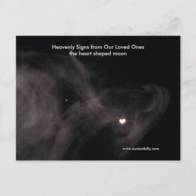 Heart shaped moon post card.. postcard (Front)