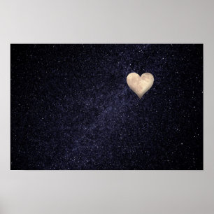 Heart shaped moon poster