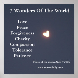 Heart shaped moon poster