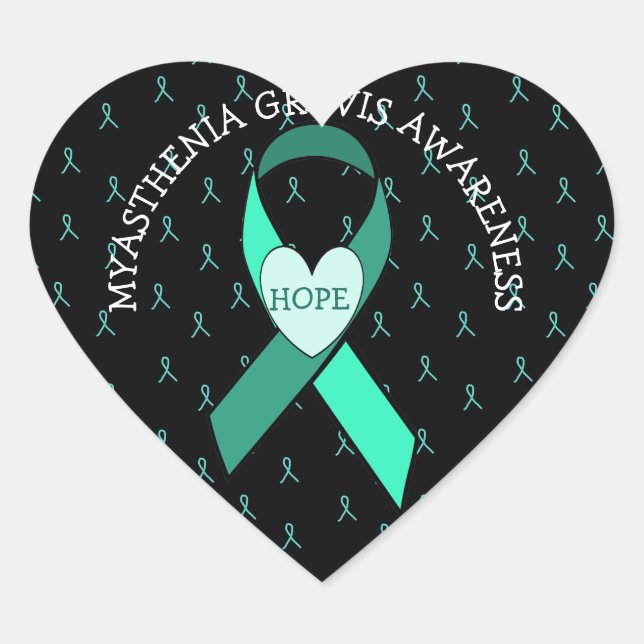 HEART SHAPED  MYASTHENIA GRAVIS AWARENESS  STICKER (Front)