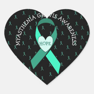 HEART SHAPED  MYASTHENIA GRAVIS AWARENESS  STICKER