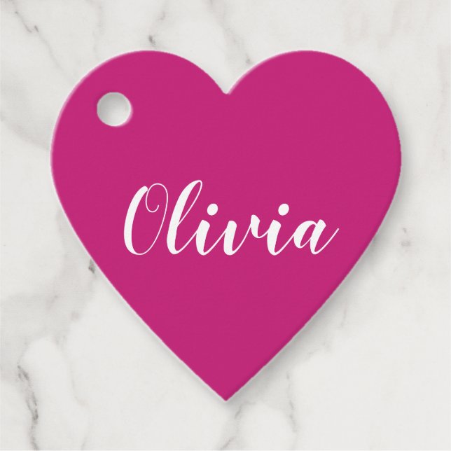 Heart shaped name favour tag (Front)