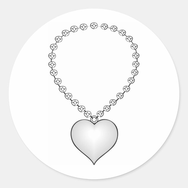 Heart Shaped Necklace Classic Round Sticker (Front)