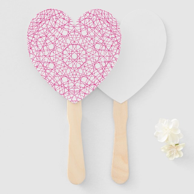 Heart-Shaped Neon Pink Fans – Customisable (Front and Back)