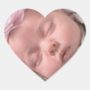 Heart Shaped New Baby Photo Stickers