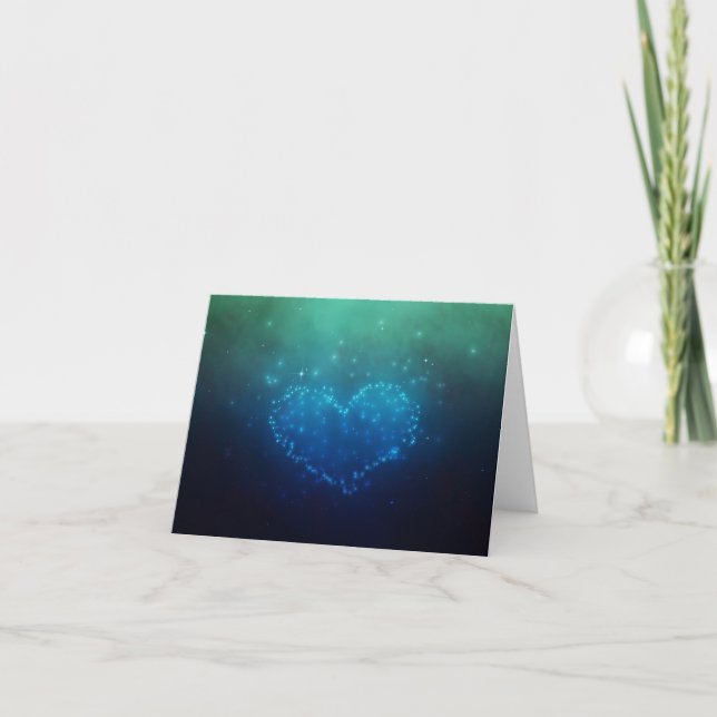 Heart-Shaped Night Stars Card (Front)