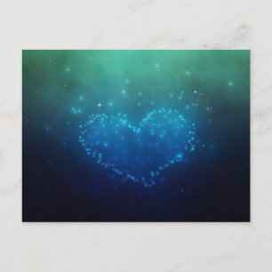 Heart-Shaped Night Stars Postcard