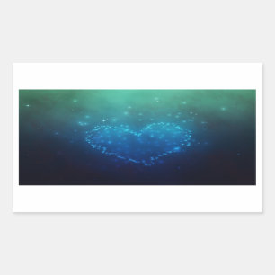 Heart-Shaped Night Stars Rectangular Sticker
