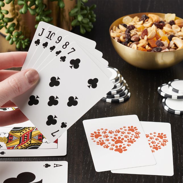 Heart Shaped Paw Prints Playing Cards (Creator Uploaded)