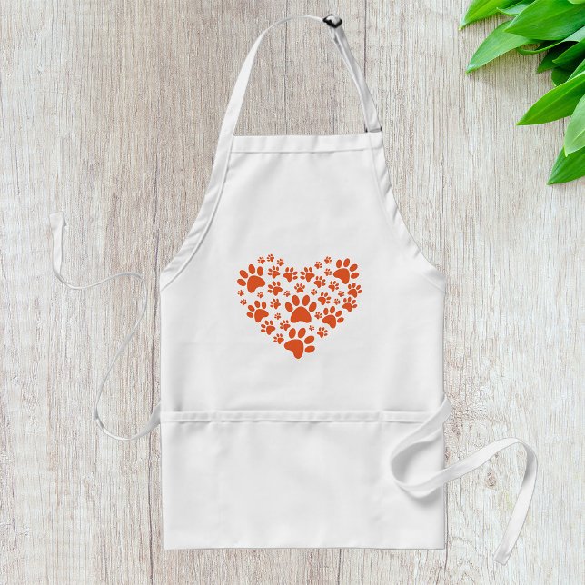 Heart Shaped Paw Prints Standard Apron (Creator Uploaded)