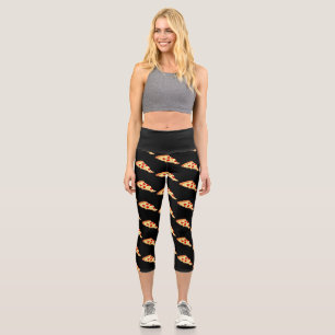 heart shaped pepperoni pizza valentine capri leggings