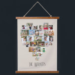 Heart Shaped Photo Collage 29 Pictures Family Name Hanging Tapestry<br><div class="desc">Custom photo display on large wall hanging, further personalised with your family name. The photo template displays your pictures in a heart shaped photo collage which holds 29 images. Your photos are displayed in a mix of square, landscape and portrait formats and, if you have any problems with placement, you...</div>