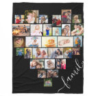 Heart Shaped Photo Collage Family Script Black