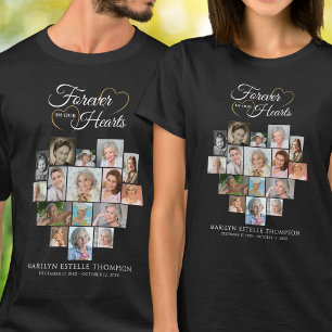 Heart Shaped Photo Collage Funeral Memorial T-Shirt