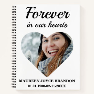 Heart shaped photo Forever in our hearts Foam Boar Notebook