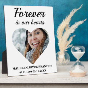 Heart shaped photo Forever in our hearts Plaque