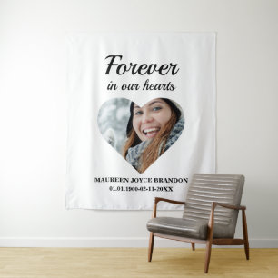 Heart shaped photo Forever in our hearts Tapestry