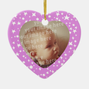 Heart Shaped Photo Frame Ceramic Tree Decoration