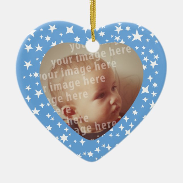 Heart Shaped Photo Frame Ceramic Tree Decoration (Front)