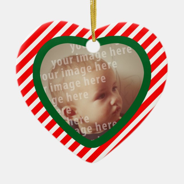 Heart Shaped Photo Frame Ceramic Tree Decoration (Front)