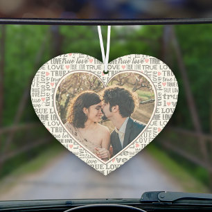 Heart Shaped Photo True Love Valentines or Wedding Car Air Freshener