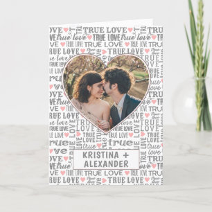 Heart Shaped Photo True Love Valentines or Wedding Card