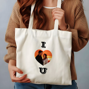 Heart Shaped Photo Valentine’s Day Gift Tote Bag