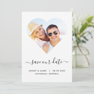 Heart Shaped Photo Wedding Save the Date Card