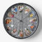 Heart Shaped Photos Rustic Grey Wood Large Clock