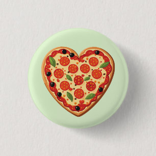 Heart-shaped Pizza 3 Cm Round Badge
