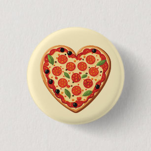 Heart-shaped Pizza 3 Cm Round Badge