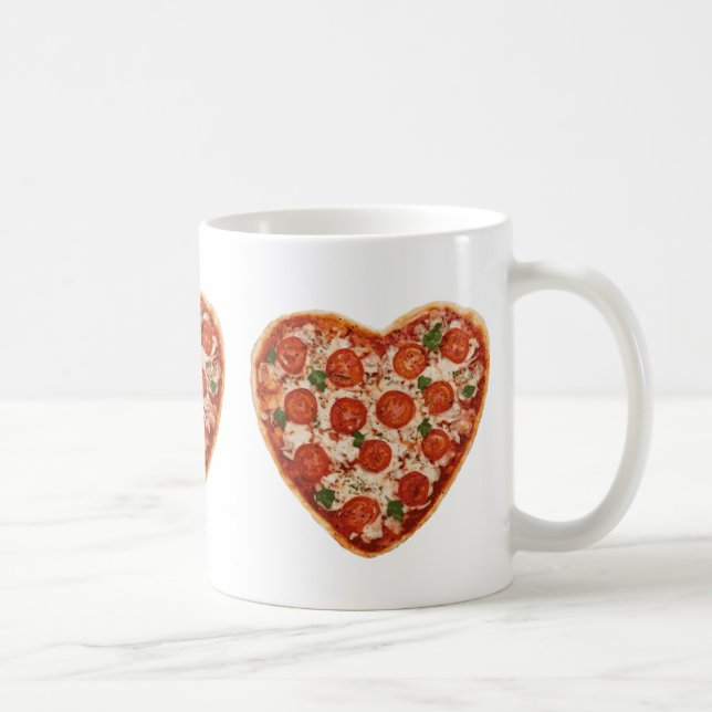 heart shaped pizza coffee mug (Right)