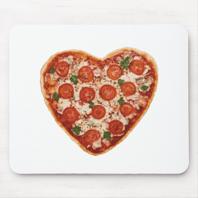 heart shaped pizza mouse mat (Front)
