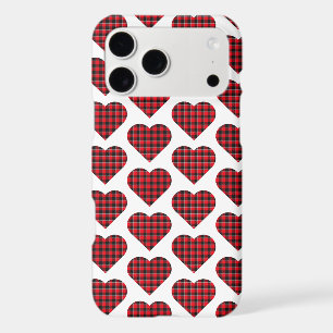 Heart Shaped Plaid Red Black Buffalo iPhone Case