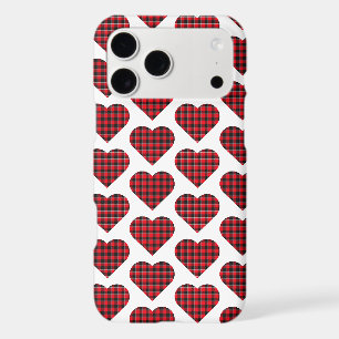 Heart Shaped Plaid Red Black Buffalo iPhone Case