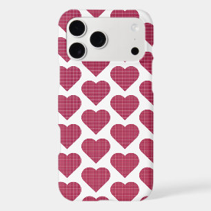 Heart Shaped Plaid Red Pink iPhone Slim Case